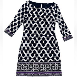 WHBM Geo Print Sheath Dress Sz S